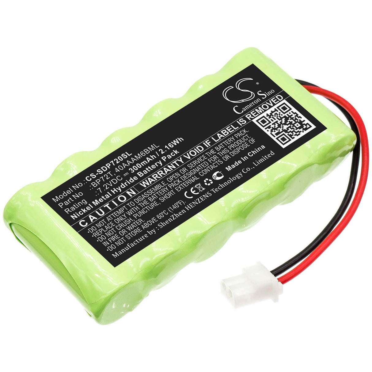 7.2V, Ni-MH, 300mAh, batterie de collier pour chien compatible avec Dogtra, 40aaam6bml, Deluxe Bird Launcher Transmitt, 2.16Wh Collier pour chien Cameron Sino Technology Limited