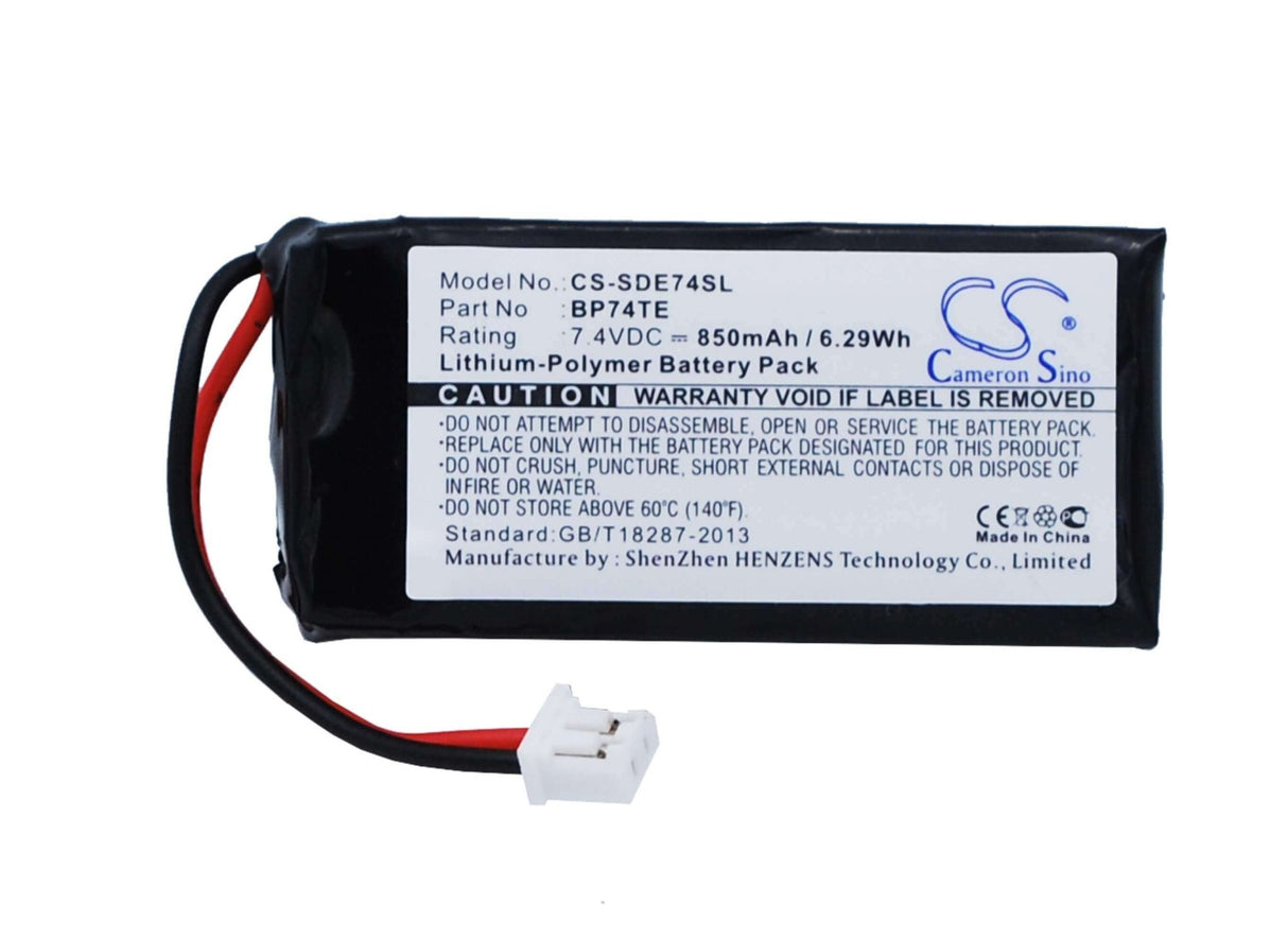 7,4V, Li-Polymère, 850mAh, Batterie de collier pour chien compatible avec Dogtra, Bp74te, Da212, Edge Rt Transmitter, 6,29Wh Collier pour chien Cameron Sino Technology Limited