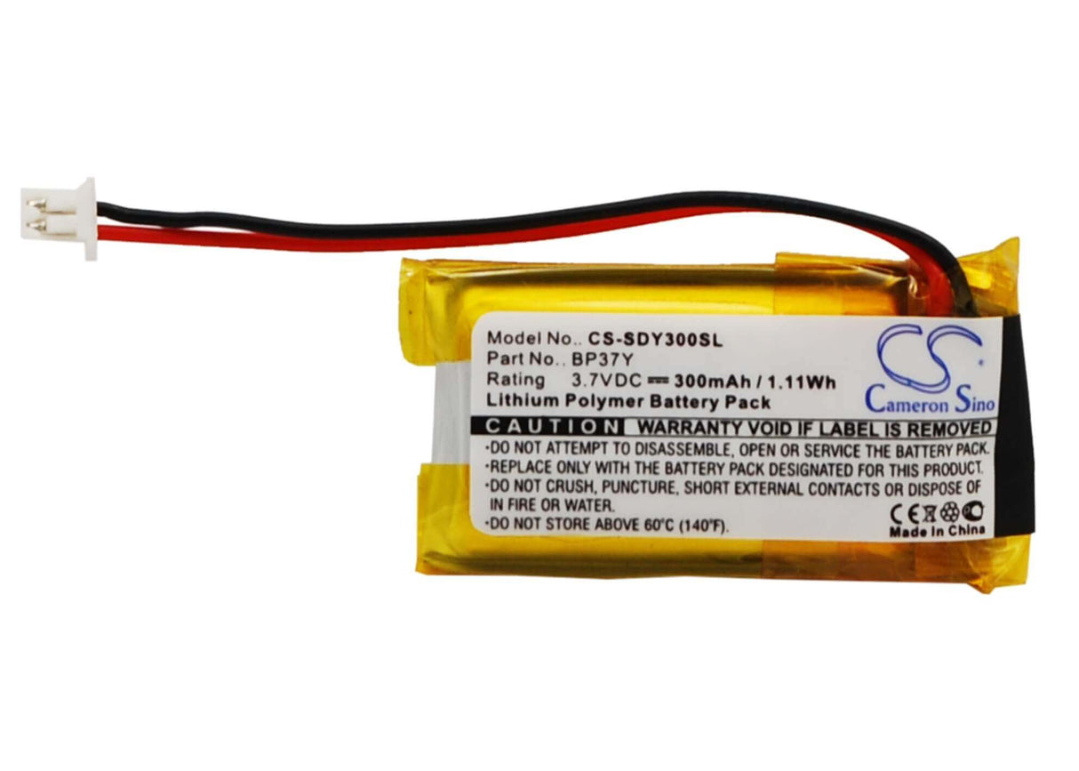 3.7V, Li-Polymer, 300mAh, Dog Collar battery fits Dogtra, Bp37y, Ys-300 Bark Collar, Ys300 Bark Control Collar, 1.11Wh Dog Collar Cameron Sino Technology Limited