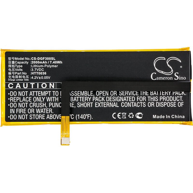 3.7V, Li-Polymer, 2000mAh, SmartPhone battery fits Doogee, Htt0036, F3, 7.4Wh Mobile, SmartPhone Cameron Sino Technology Limited (Suspended)