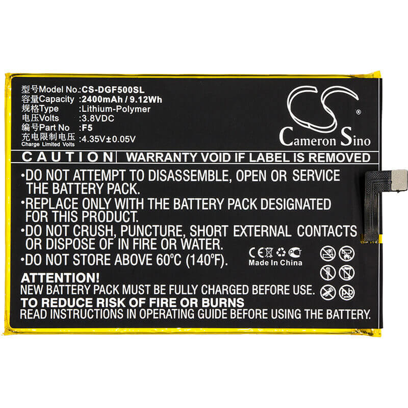 3.8V, Li-Polymer, 2400mAh, Batterie de smartphone compatible avec Doogee, F5, 9.12Wh Mobile, Smartphone Cameron Sino Technology Limited (Smartphone)