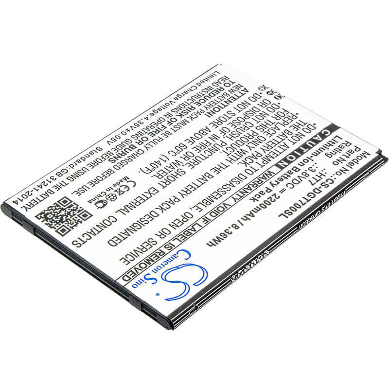 3.8V, Li-ion, 2200mAh, SmartPhone battery fits Doogee, Ht7, Homtom Ht7, T7, 8.36Wh Mobile, SmartPhone Cameron Sino Technology Limited (Smartphone)