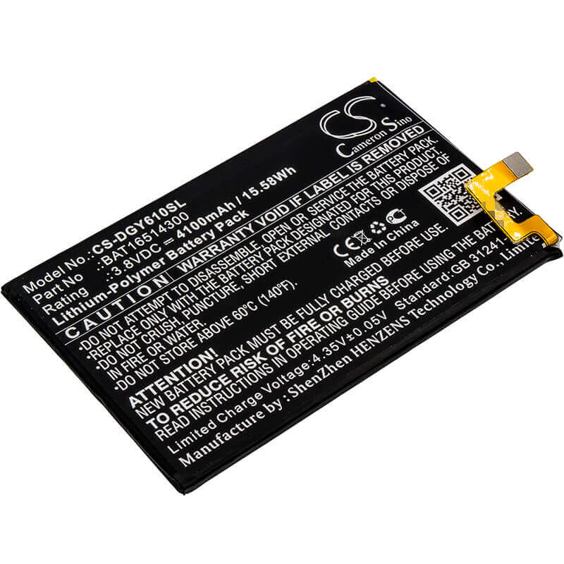 3,8V, Li-Polymère, 4100mAh, batterie de smartphone compatible avec Doogee, Bat16514300, Y6 Max, 15,58Wh Mobile, Smartphone Cameron Sino Technology Limited (Smartphone)