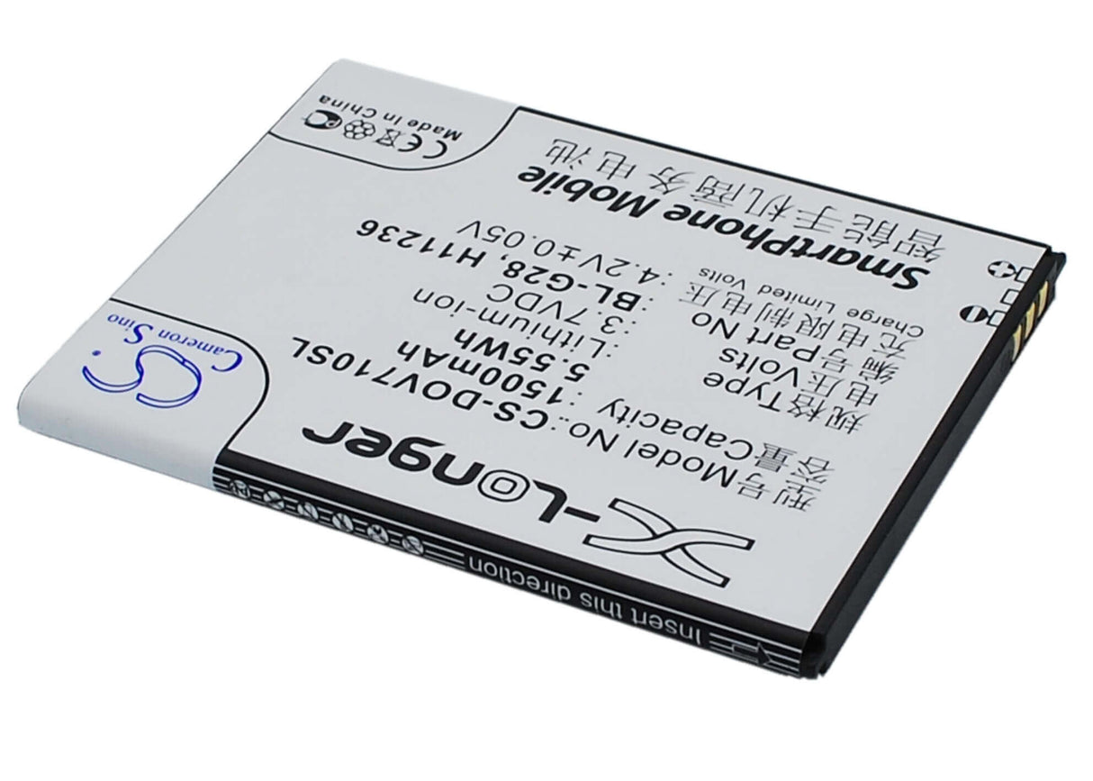 3.7V, Li-ion, 1500mAh, SmartPhone battery fits Doov, Haier, Bl-g28, D710, Ieva D710, 5.55Wh Mobile, SmartPhone Cameron Sino Technology Limited (Smartphone)