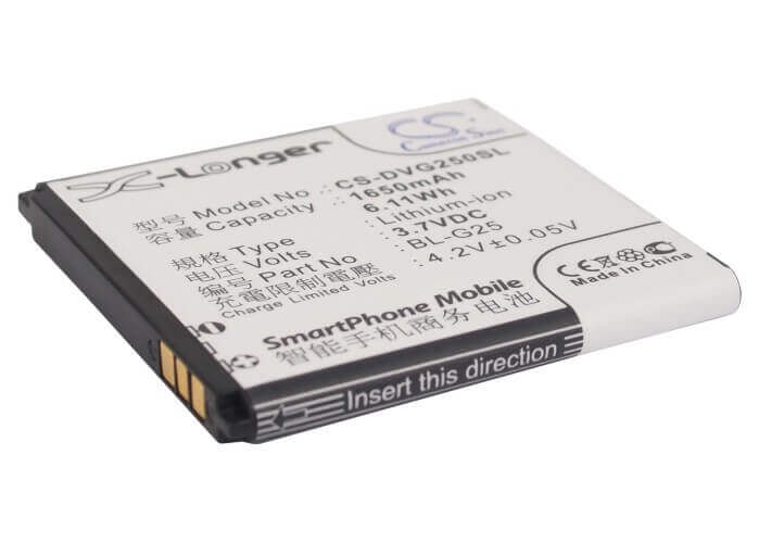 3.7V, Li-ion, 1650mAh, SmartPhone battery fits Doov, Coolpad, Hosin, Yusun, Bl-g25, 6.11Wh Mobile, SmartPhone Cameron Sino Technology Limited (Smartphone)