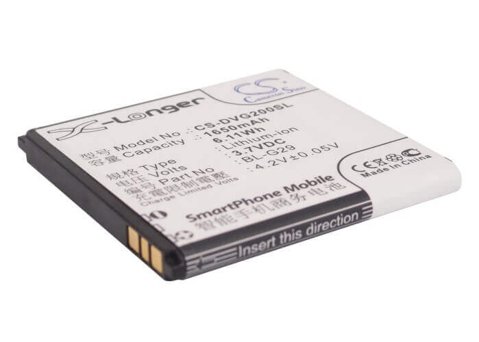 3.7V, Li-ion, 1650mAh, SmartPhone battery fits Doov, Bl-g29, D200t, D210t, 6.11Wh Mobile, SmartPhone Cameron Sino Technology Limited (Smartphone)