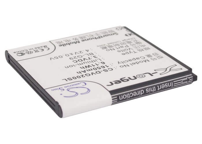3.7V, Li-ion, 1650mAh, SmartPhone battery fits Doov, Bl-g29, D200t, D210t, 6.11Wh Mobile, SmartPhone Cameron Sino Technology Limited (Smartphone)