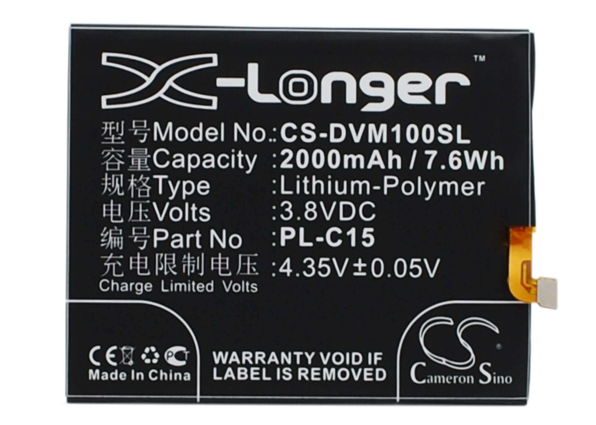 3.8V, Li-Polymer, 2000mAh, SmartPhone battery fits Doov, Pl-c15, Lm1, 7.6Wh Mobile, SmartPhone Cameron Sino Technology Limited (Smartphone)