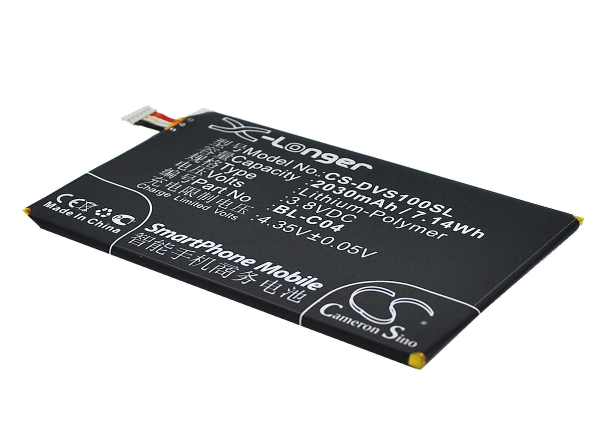 3.8V, Li-Polymer, 2030mAh, SmartPhone battery fits Doov, Pl-c01, S2x, 7.71Wh Mobile, SmartPhone Cameron Sino Technology Limited (Suspended)