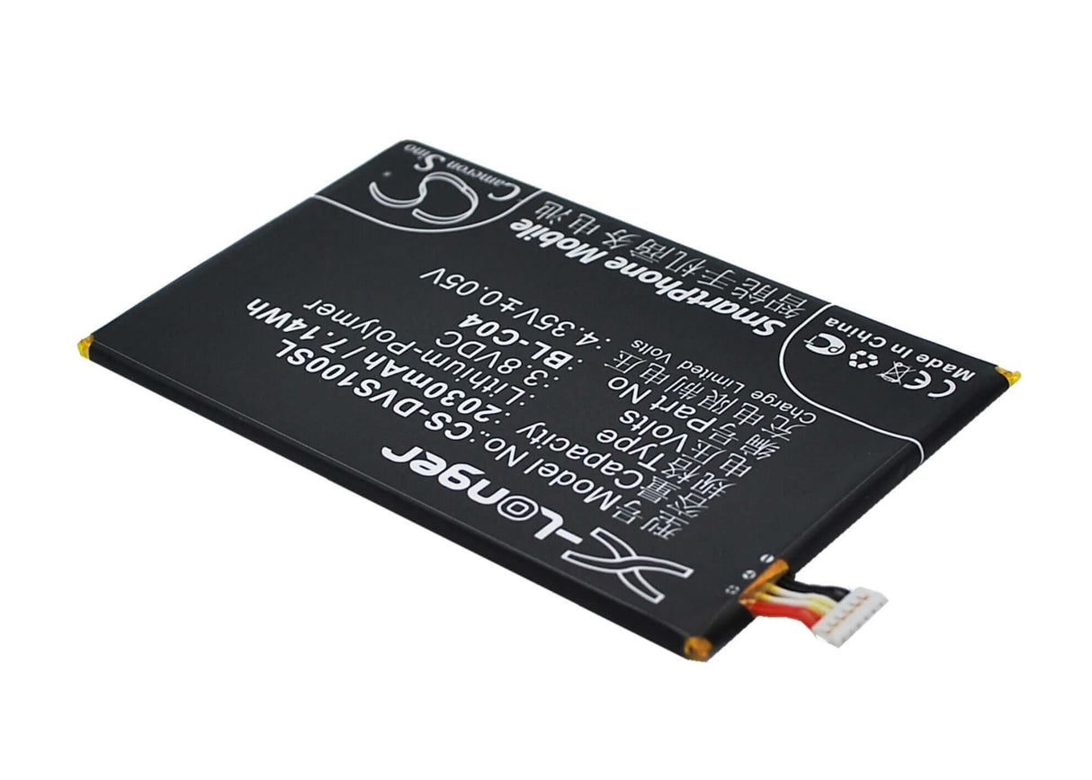 3.8V, Li-Polymer, 2030mAh, SmartPhone battery fits Doov, Pl-c01, S2x, 7.71Wh Mobile, SmartPhone Cameron Sino Technology Limited (Suspended)