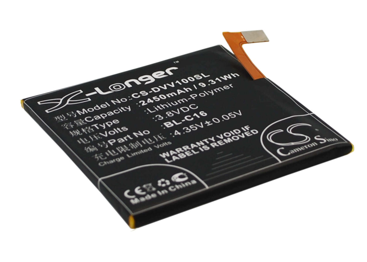 3.8V, Li-Polymer, 2450mAh, SmartPhone battery fits Doov, Bl-c16, V1, 9.31Wh Mobile, SmartPhone Cameron Sino Technology Limited (Suspended)