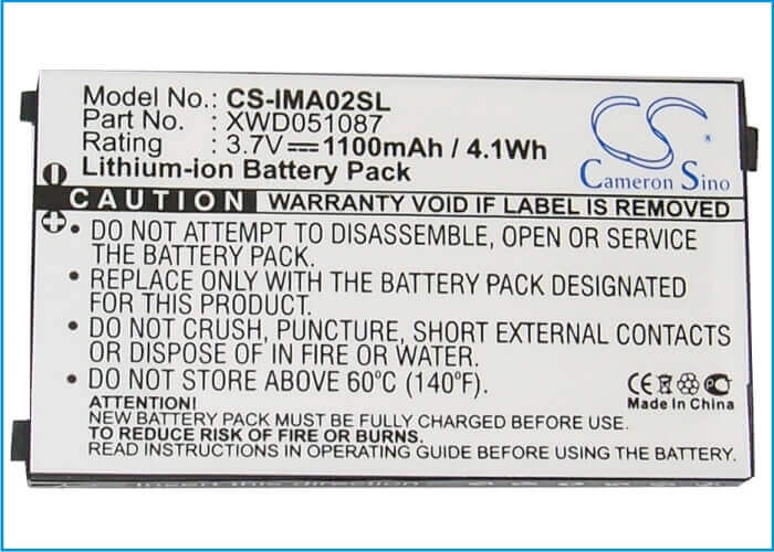 3.7V, Li-ion, 1100mAh, SmartPhone battery fits I-mate, Dopod, Uf553450u, Pean, 4.07Wh Mobile, SmartPhone Cameron Sino Technology Limited (Smartphone)
