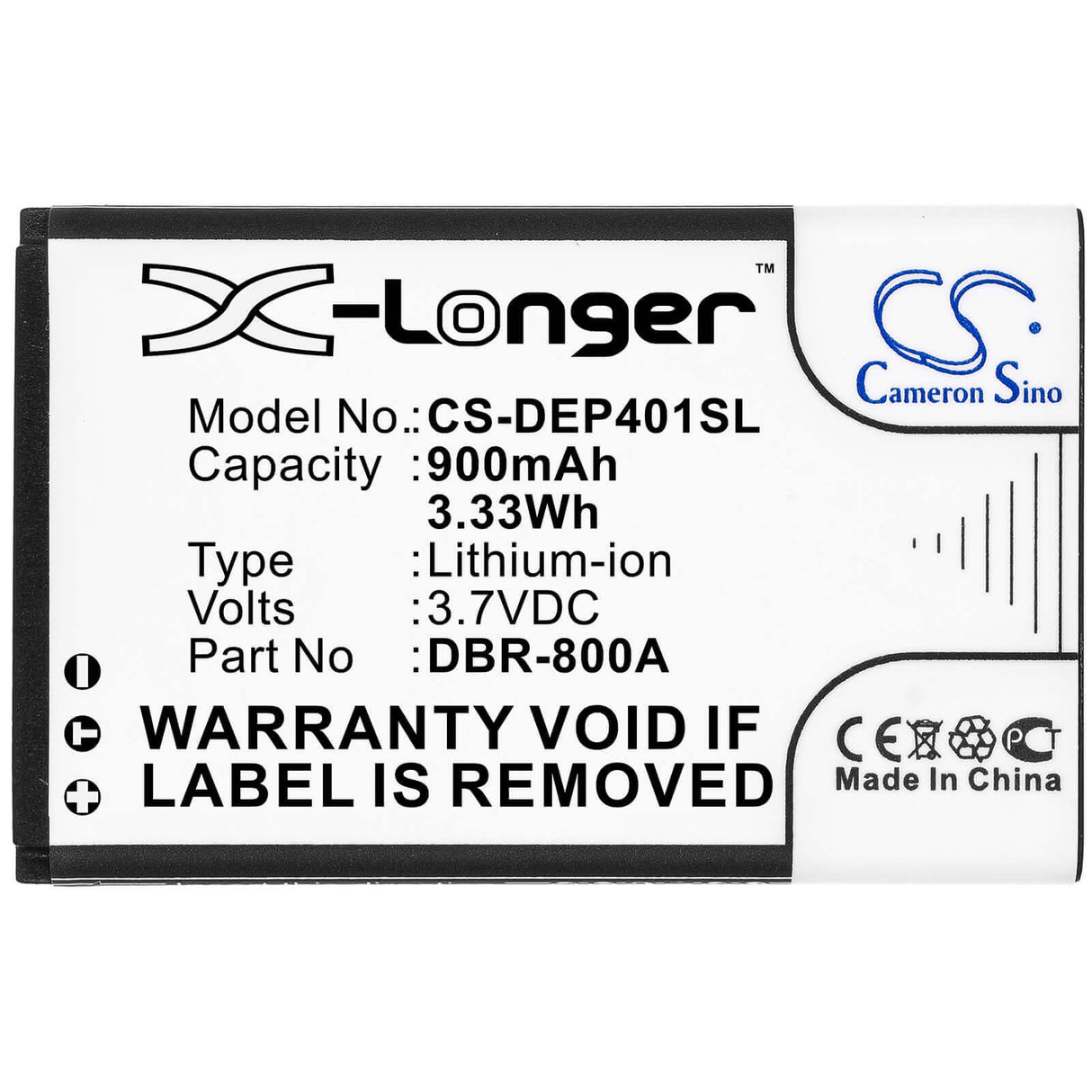 3.7V, Li-ion, 900mAh, SmartPhone battery fits Peaq, Doro, Brondi, Dbp-800b, Amico Ampli Vox, Amico Gentile Plus, 3.33Wh Mobile, SmartPhone Cameron Sino Technology Limited (Smartphone)