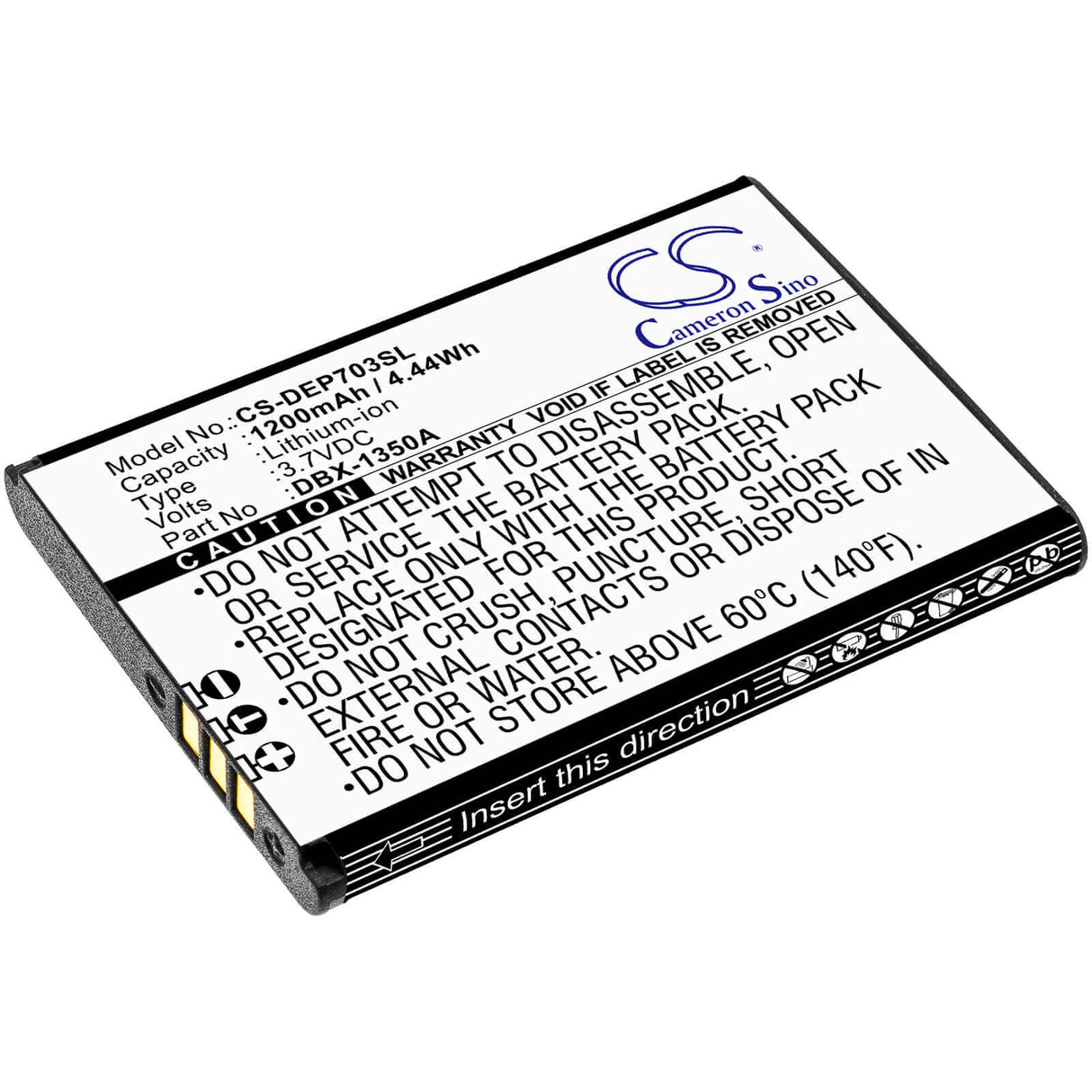 3.7V, Li-ion, 1200mAh, SmartPhone battery fits Doro, Dbx-1350a, 7030, 7031, 4.44Wh Mobile, SmartPhone Cameron Sino Technology Limited (Smartphone)