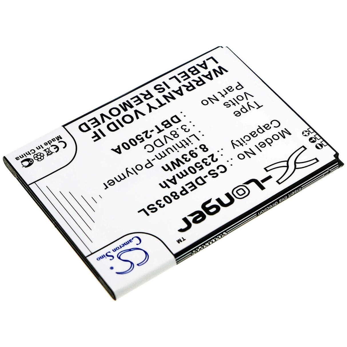 3.8V, Li-Polymer, 2350mAh, SmartPhone battery fits Doro, Dbt-2500a, 8035, Dsb-0170, 8.93Wh Mobile, SmartPhone Cameron Sino Technology Limited (Smartphone)