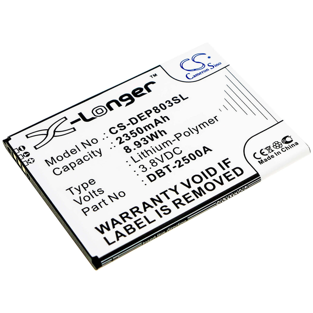 3.8V, Li-Polymer, 2350mAh, SmartPhone battery fits Doro, Dbt-2500a, 8035, Dsb-0170, 8.93Wh Mobile, SmartPhone Cameron Sino Technology Limited (Smartphone)