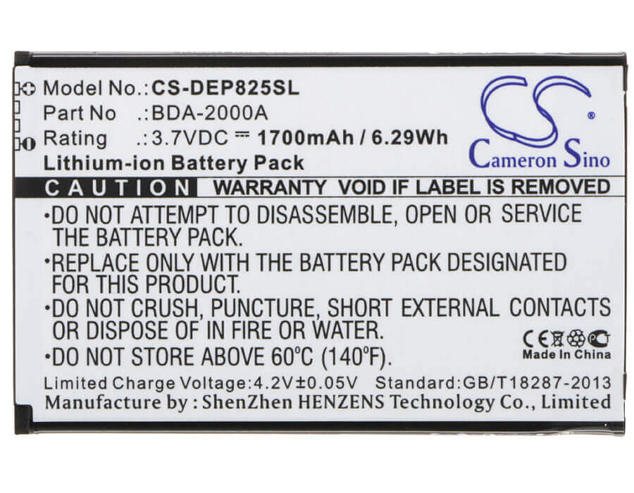 3.7V, Li-ion, 1700mAh, SmartPhone battery fits Doro, Bda-2000a, 8028, 8030, 6.29Wh Mobile, SmartPhone Cameron Sino Technology Limited (Smartphone)