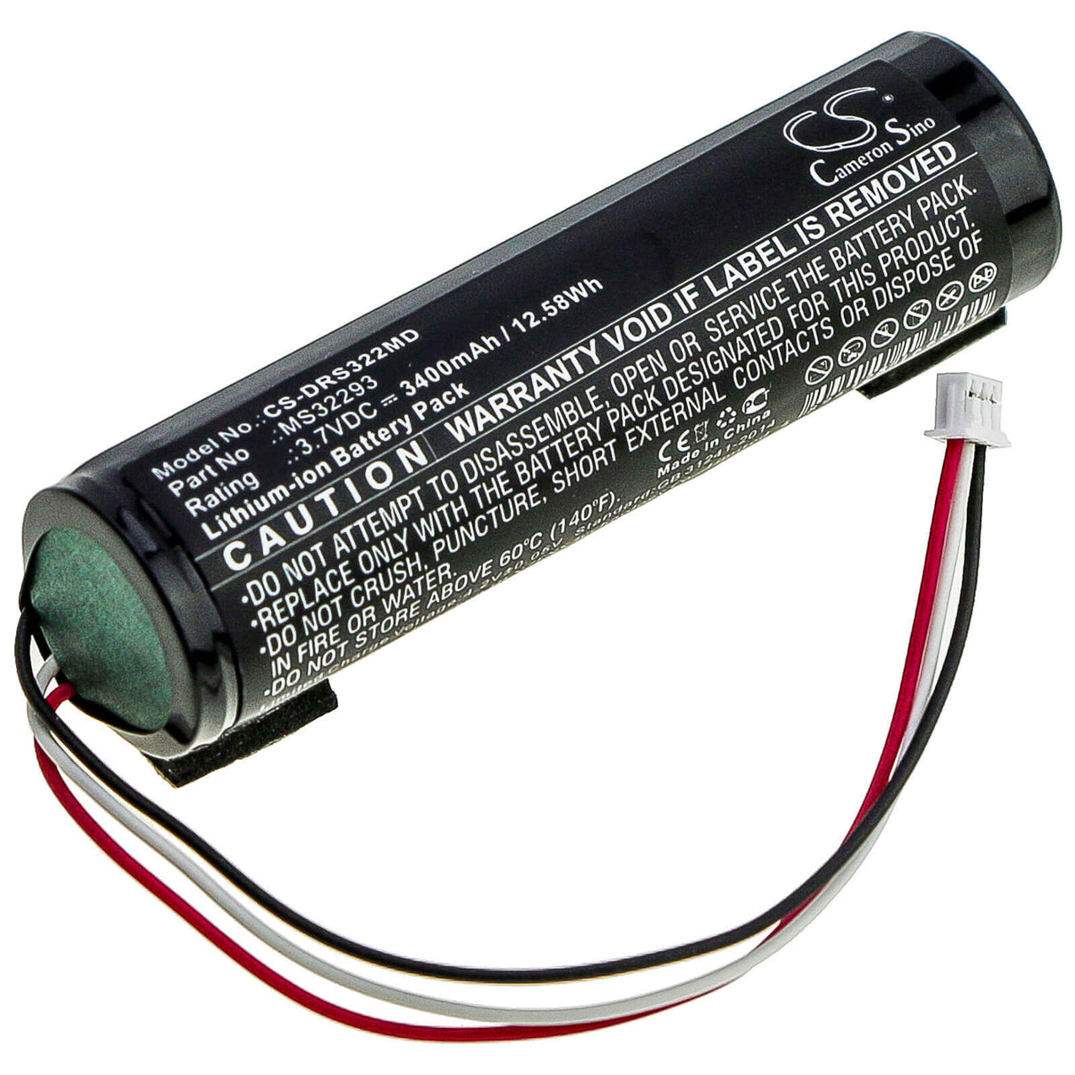 3.7V, Li-ion, 3400mAh, Batterie médicale compatible avec Drager, Ms32293, Moniteur Tofscan, Moniteur Tofscan Nmt, 12.58Wh Médical Cameron Sino Technology Limited (Médical)