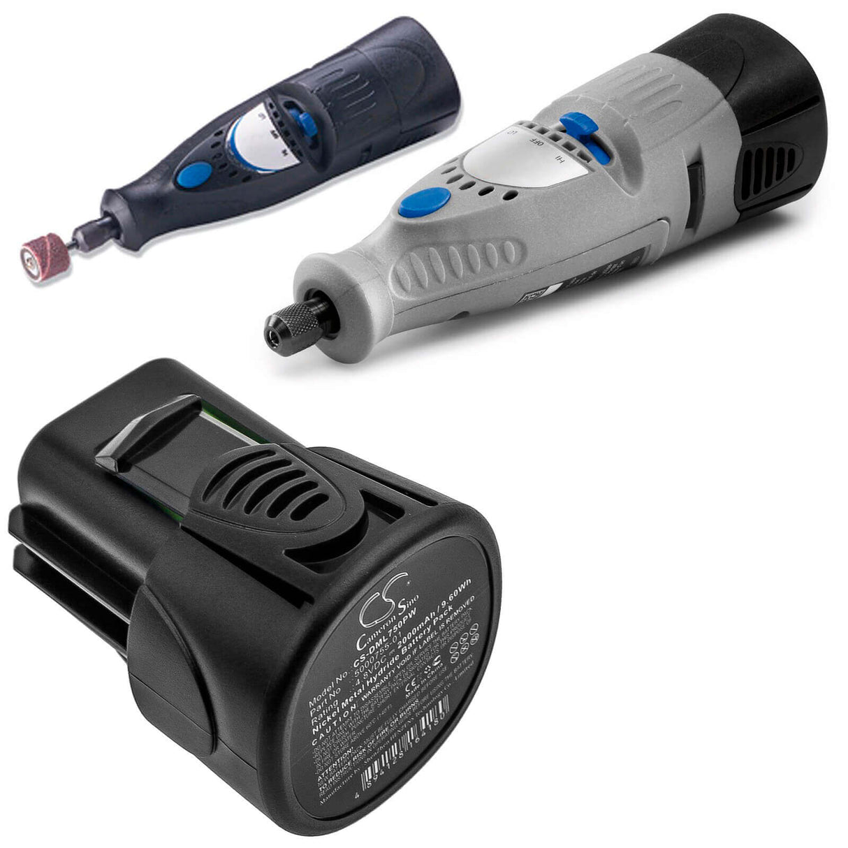 4.8V, Ni-MH, 2000mAh, batterie pour outils électriques compatible avec Dremel, 5000755-01, 7300, 7300-n/5, 9.6Wh Outils électriques Cameron Sino Technology Limited (Outils électriques)