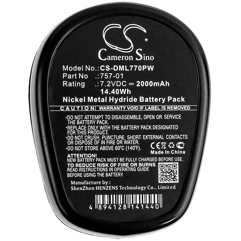 7.2V, Ni-MH, 2000mAh, Power Tools battery fits Dremel, 757-01, Multipro 7700-01, Multipro 7700-02, 14.4Wh Power Tools Cameron Sino Technology Limited (Power Tools)