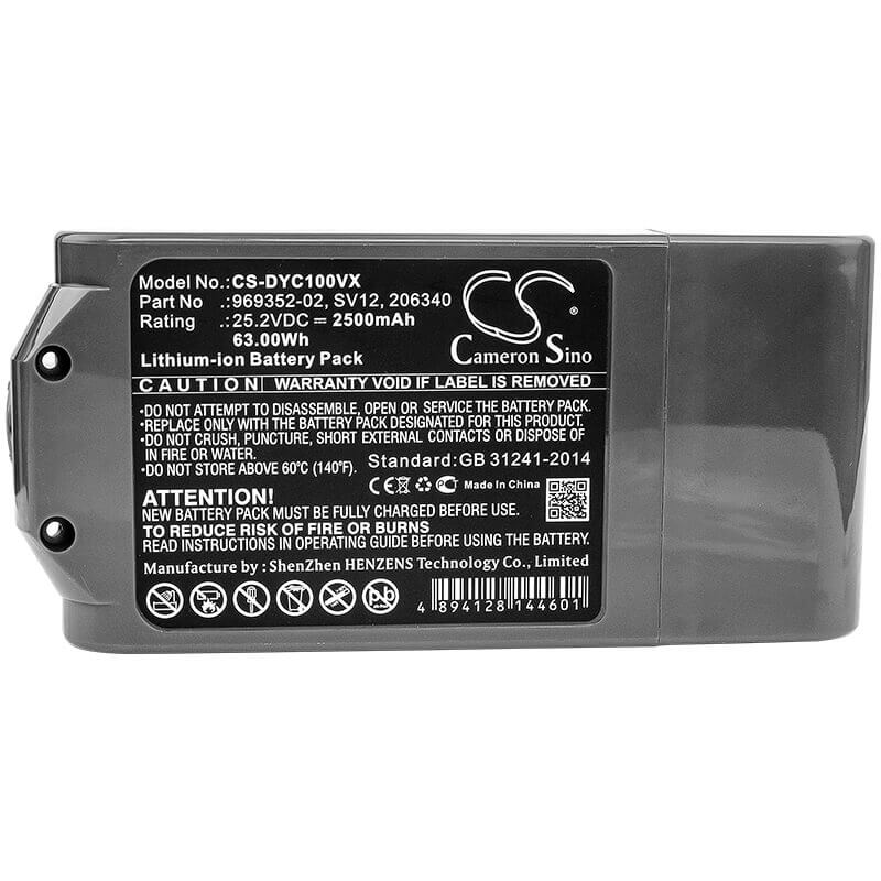 Vacuum battery For Dyson, Cyclone V10, V10 25.2v, 2500mah - 63.00wh Vacuum Cameron Sino Technology Limited
