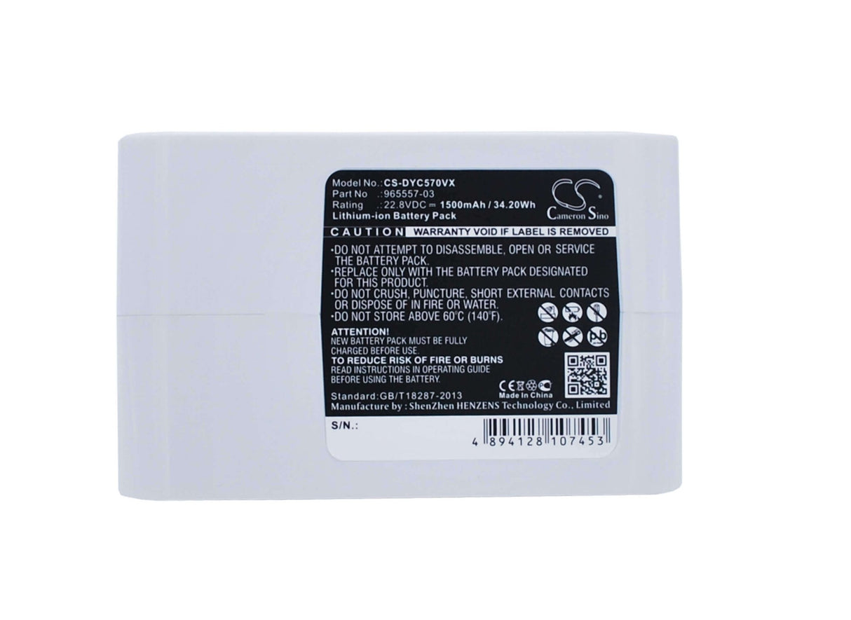 22.8V, Li-ion, 1500mAh, Batterie d'aspirateur compatible avec Dyson, Dc31 Animal, Dc34, Dc34 Animal, 34.20Wh Aspirateur Cameron Sino Technology Limited