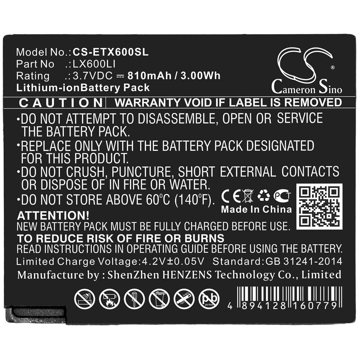3.7V, Li-ion, 810mAh, Headset battery fits Eartec, Lx600li, Hub, Hub Systems, 3Wh Wireless Headset Cameron Sino Technology Limited