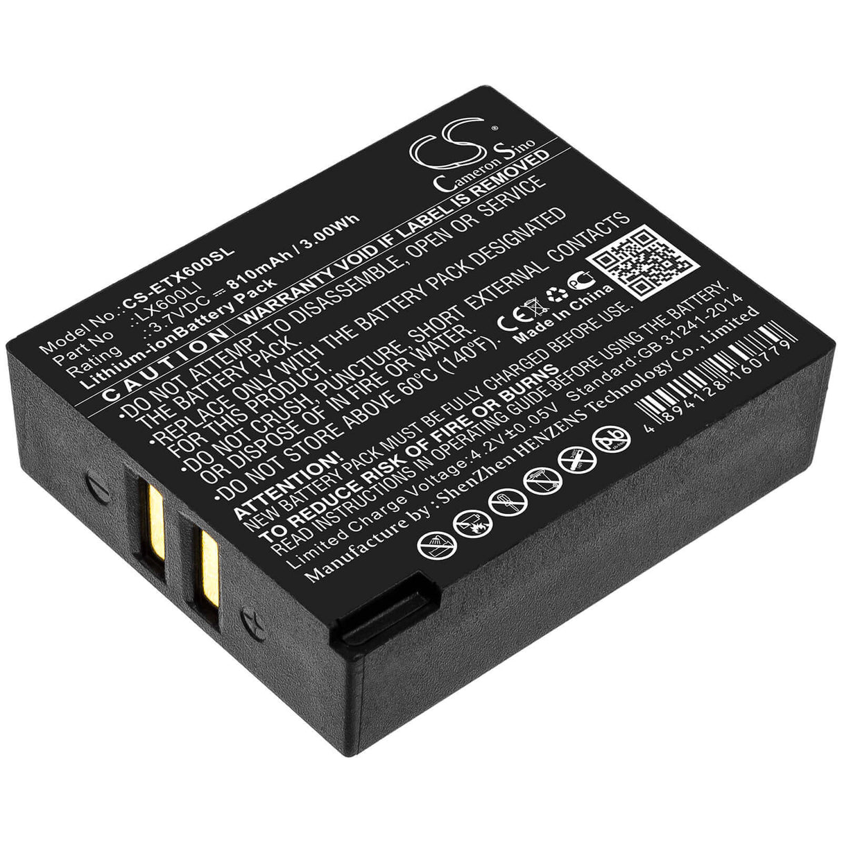 3.7V, Li-ion, 810mAh, Headset battery fits Eartec, Lx600li, Hub, Hub Systems, 3Wh Wireless Headset Cameron Sino Technology Limited