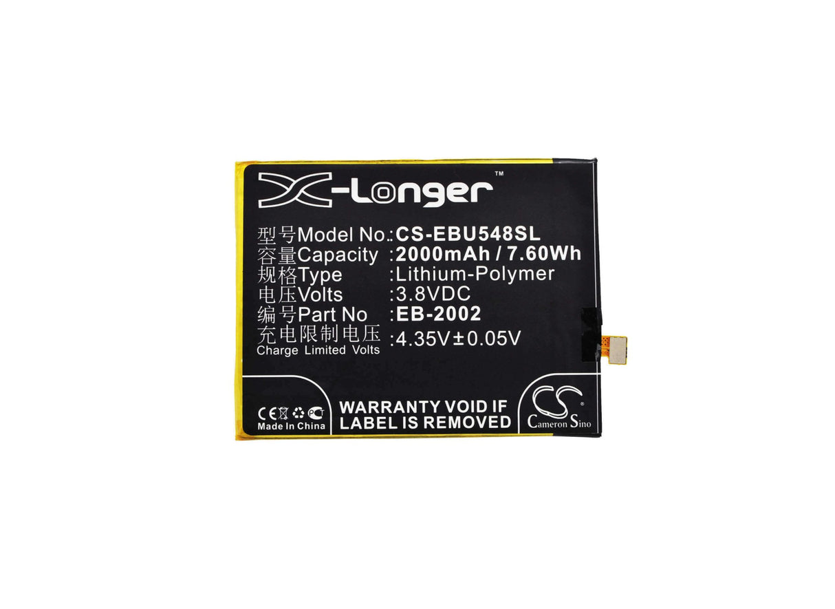 3.8V, Li-Polymer, 2000mAh, SmartPhone battery fits Ebest, Eb-2002, U5482, 7.6Wh Mobile, SmartPhone Cameron Sino Technology Limited (Suspended)