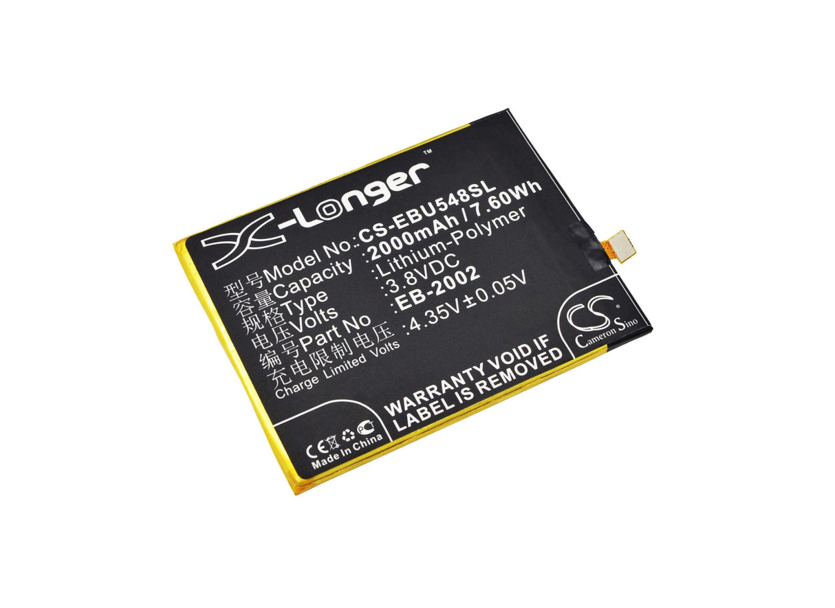 3.8V, Li-Polymer, 2000mAh, SmartPhone battery fits Ebest, Eb-2002, U5482, 7.6Wh Mobile, SmartPhone Cameron Sino Technology Limited (Suspended)
