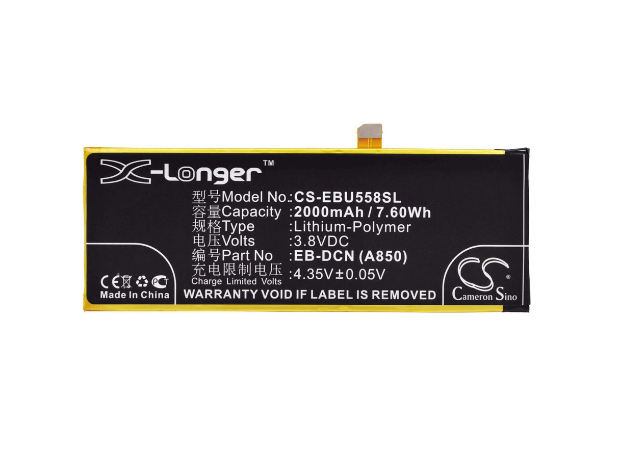3.8V, Li-Polymer, 2000mAh, SmartPhone battery fits Ebest, Eb-dcn (a850), U5581, 7.6Wh Mobile, SmartPhone Cameron Sino Technology Limited (Suspended)