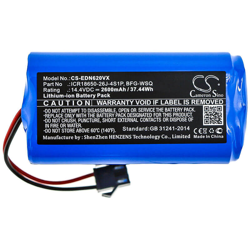 14.4V, Li-ion, 2600mAh, Vacuum battery fits Polaris, Genio, 600, 601, 605, 37.44Wh Vacuum Cameron Sino Technology Limited