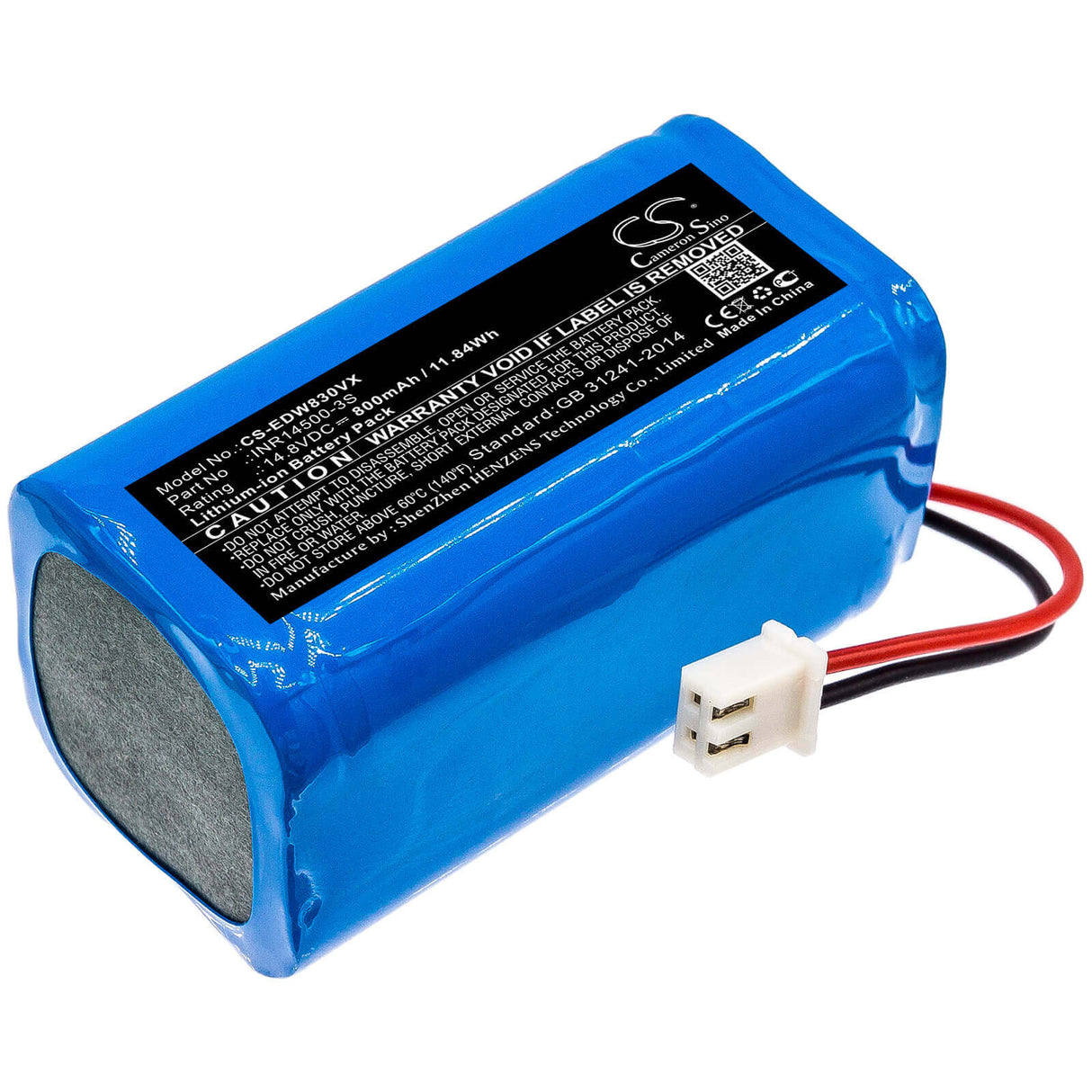 14.8V, Li-ion, 800mAh, Vacuum battery fits Ecovacs, W830, W830-rd, W830s, 11.84Wh Vacuum Cameron Sino Technology Limited