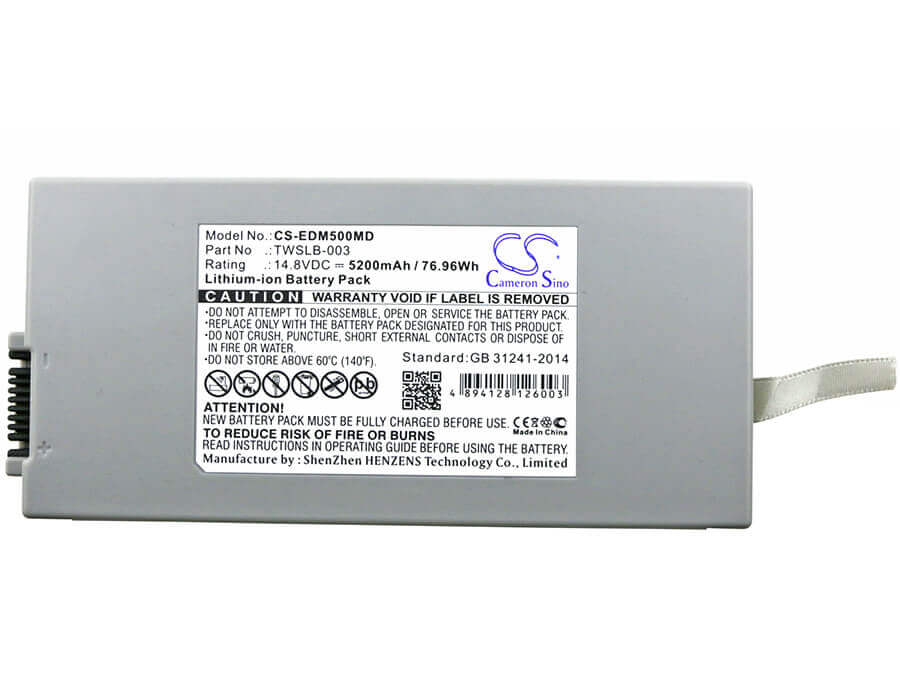 14.8V, Li-ion, 5200mAh, Medical battery fits Edam, Edan, Drager, 01.21.064143, Im8b, M8b, 76.96Wh Medical Cameron Sino Technology Limited (Medical)