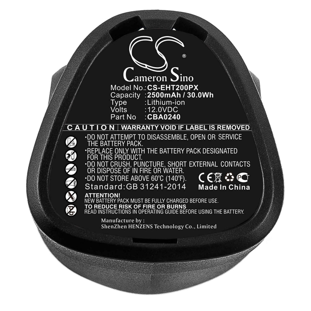 12.0V, Li-ion, 2500mAh, Gardening Tools battery fits Ego, Cba0240, Cht2001e Cordless Shrub, Cht2001e Grass Shears, 30.00Wh Gardening Tools Cameron Sino Technology Limited (Power Tools)