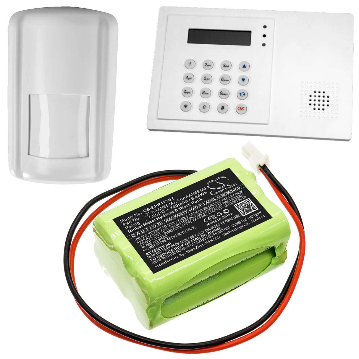 Ni-MH, Alarm Battery For Electia, 1131 Dtmf, 1132 Gsm, C-fence Gsm Panel 7.2v, 700mah - 5.04wh Alarm System Cameron Sino Technology Limited