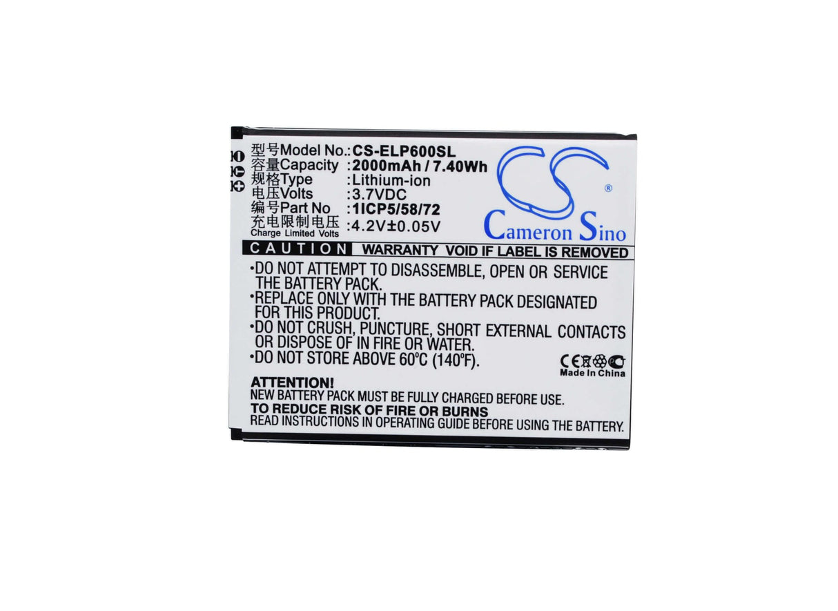 Battery For Elephone P6000, Precious P6000, P6000s 3.7v, 2000mah - 7.40wh Batteries for Electronics Cameron Sino Technology Limited (Suspended)