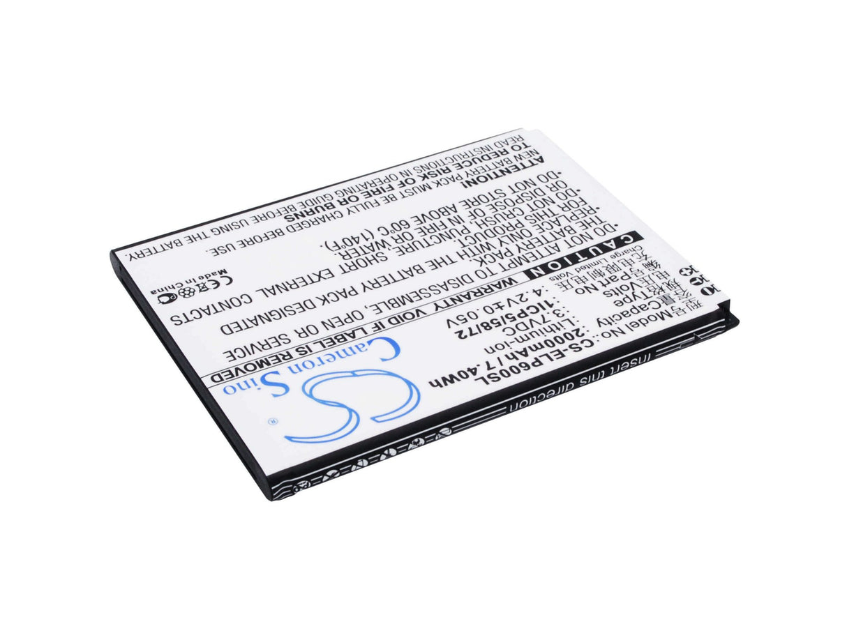 Battery For Elephone P6000, Precious P6000, P6000s 3.7v, 2000mah - 7.40wh Batteries for Electronics Cameron Sino Technology Limited (Suspended)