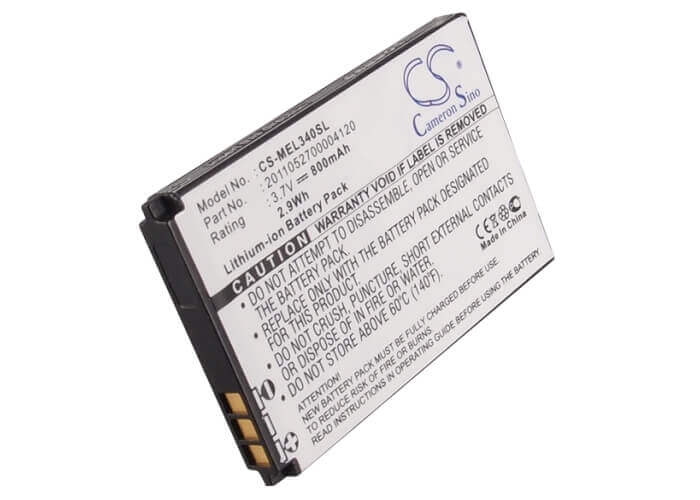 3.7V, Li-ion, 800mAh, SmartPhone battery fits Elson, Mobistel, 2.01105270000412E15, El340, 2.96Wh Mobile, SmartPhone Cameron Sino Technology Limited (Suspended)