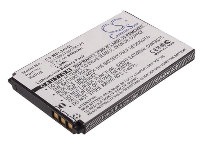 3.7V, Li-ion, 800mAh, SmartPhone battery fits Elson, Mobistel, 2.01105270000412E15, El340, 2.96Wh Mobile, SmartPhone Cameron Sino Technology Limited (Suspended)