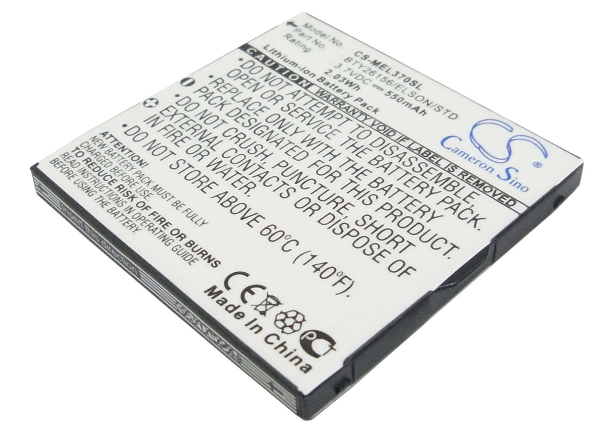 3.7V, Li-ion, 550mAh, SmartPhone battery fits Elson, Emporia, Bty26156/elson/std, El370, Mobilfunk, 2.04Wh Mobile, SmartPhone Cameron Sino Technology Limited (Smartphone)