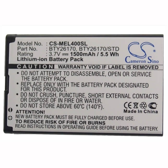 3.7V, Li-ion, 1500mAh, SmartPhone battery fits Emporia, Elson, Mobistel, Bty26170, El400, Mobistel El400, 5.55Wh Mobile, SmartPhone Cameron Sino Technology Limited (Smartphone)