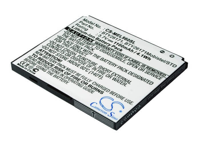 3.7V, Li-ion, 1100mAh, SmartPhone battery fits Mobistel, Emporia, Elson, Bty26171, El560, El560 Dual, 4.07Wh Mobile, SmartPhone Cameron Sino Technology Limited (Smartphone)