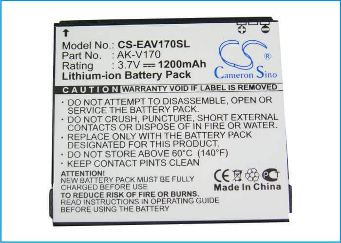 3.7V, Li-ion, 1200mAh, SmartPhone battery fits Emporia, Ak-v170, Ak-v170, Life+, 4.44Wh Mobile, SmartPhone Cameron Sino Technology Limited (Smartphone)