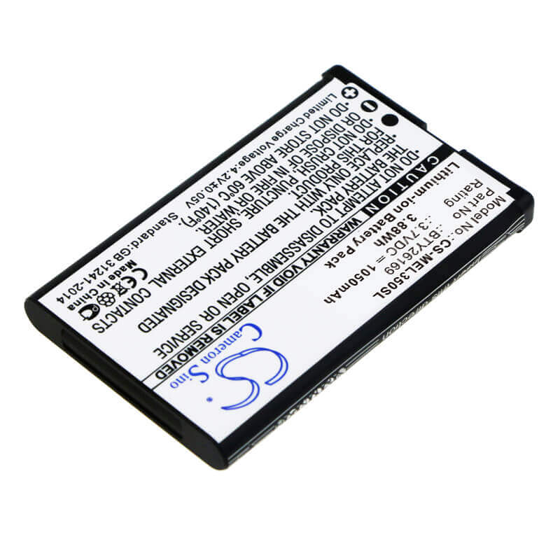 3.7V, Li-ion, 1050mAh, SmartPhone battery fits Emporia, Mobistel, Bty26169, El350 Dual, Elson El350, 3.89Wh Mobile, SmartPhone Cameron Sino Technology Limited (Smartphone)