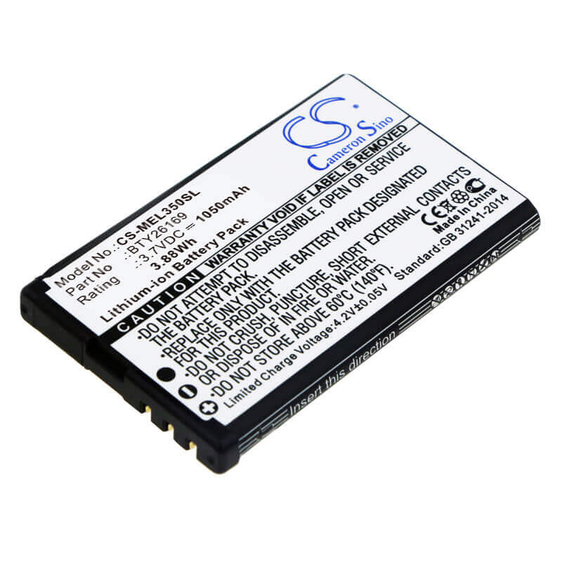 3.7V, Li-ion, 1050mAh, SmartPhone battery fits Emporia, Mobistel, Bty26169, El350 Dual, Elson El350, 3.89Wh Mobile, SmartPhone Cameron Sino Technology Limited (Smartphone)