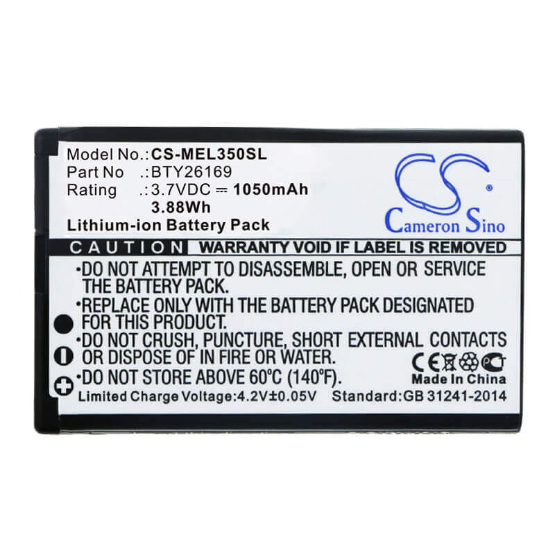 3.7V, Li-ion, 1050mAh, SmartPhone battery fits Emporia, Mobistel, Bty26169, El350 Dual, Elson El350, 3.89Wh Mobile, SmartPhone Cameron Sino Technology Limited (Smartphone)