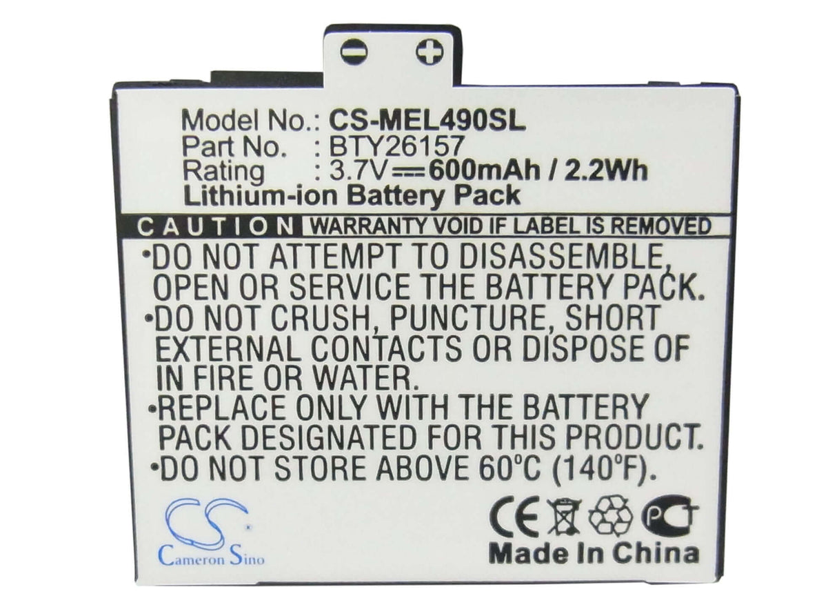 3.7V, Li-ion, 600mAh, SmartPhone battery fits Emporia, Bty26157, Elson El490, 2.22Wh Mobile, SmartPhone Cameron Sino Technology Limited (Suspended)