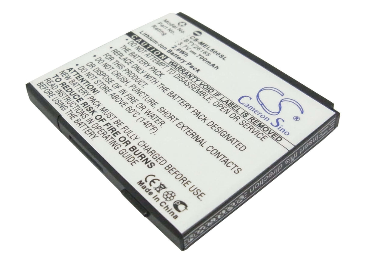 3,7V, Li-ion, 700mAh, batterie PDA compatible avec Emporia, Bty26165, Elson El500, Mobistel El500, 2,59Wh PDA, Pocket PC Cameron Sino Technology Limited (Suspendu)