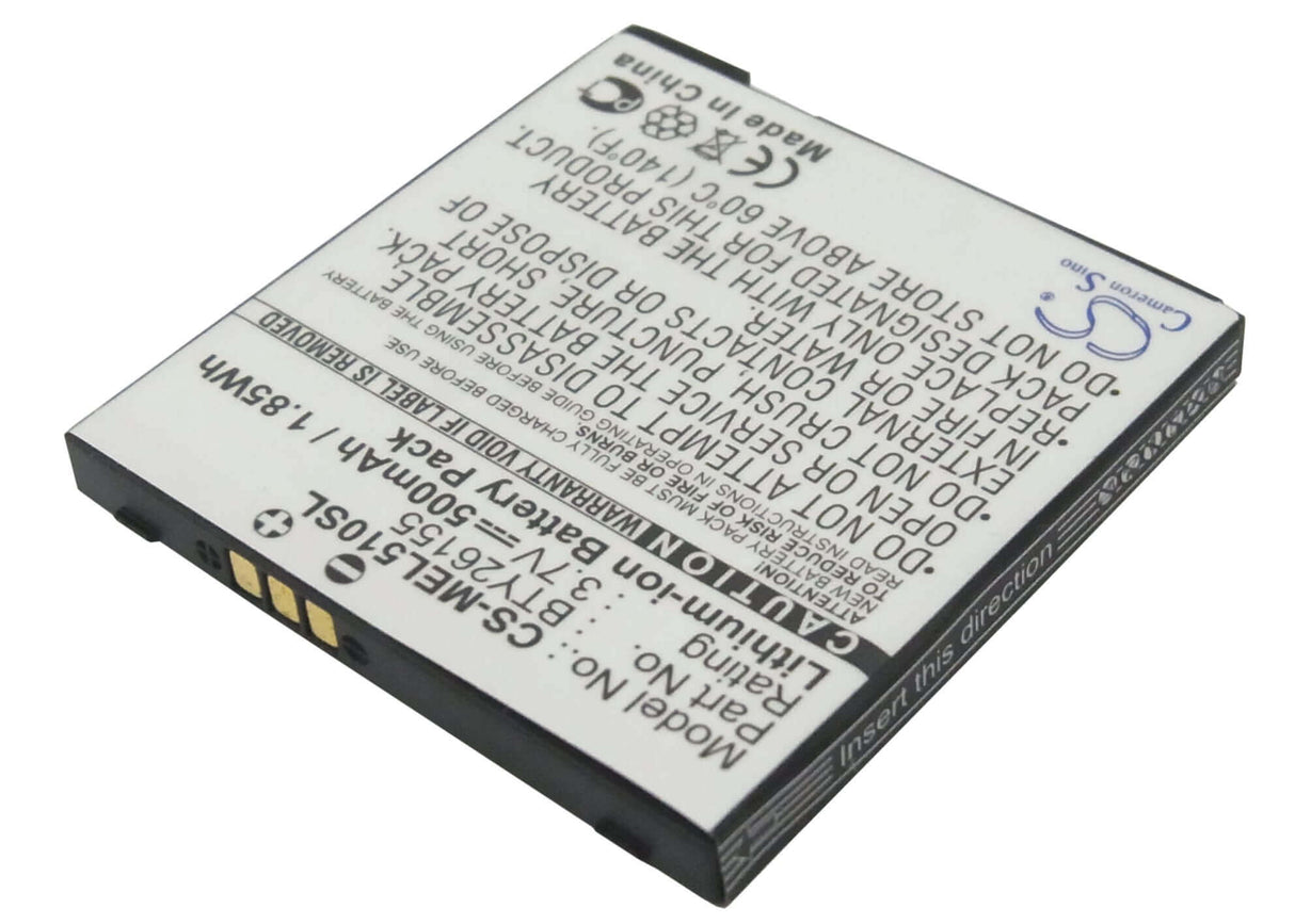 3.7V, Li-ion, 500mAh, SmartPhone battery fits Emporia, Bty26155, Elson El510, 1.85Wh Mobile, SmartPhone Cameron Sino Technology Limited (Smartphone)